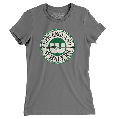 New England Whalers Hockey Women's T-Shirt-Asphalt-Allegiant Goods Co. Vintage Sports Apparel