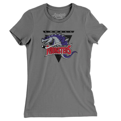 Lowell Lock Monsters Hockey Women's T-Shirt-Asphalt-Allegiant Goods Co. Vintage Sports Apparel