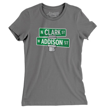 Addison & Clark Street Chicago Women's T-Shirt-Allegiant Goods Co. Vintage Sports Apparel