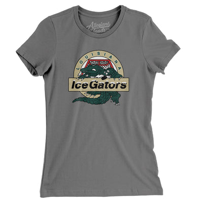 Louisiana Ice Gators Defunct Hockey Women's T-Shirt-Asphalt-Allegiant Goods Co. Vintage Sports Apparel