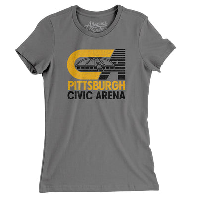 Pittsburgh Civic Arena Women's T-Shirt-Asphalt-Allegiant Goods Co. Vintage Sports Apparel