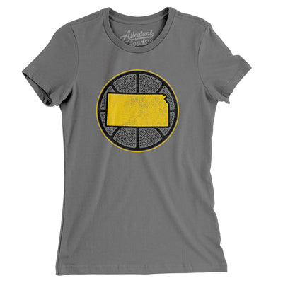 Kansas Basketball Women's T-Shirt-Asphalt-Allegiant Goods Co. Vintage Sports Apparel