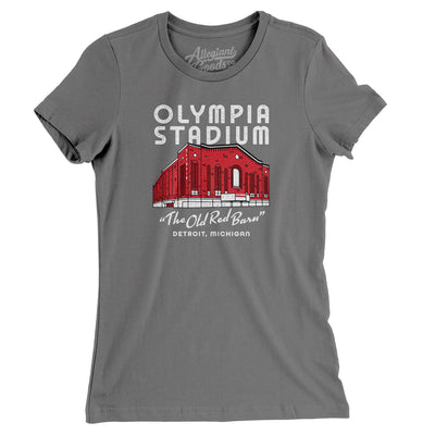 Detroit Olympia Stadium Women's T-Shirt-Asphalt-Allegiant Goods Co. Vintage Sports Apparel