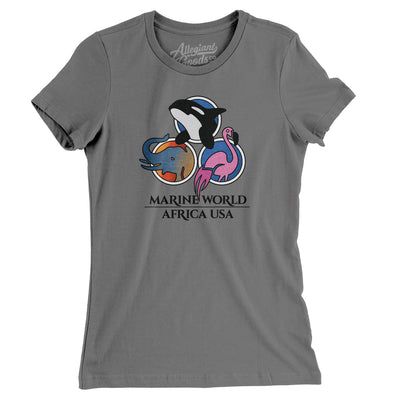 Marine World/ Africa USA Amusement Park Women's T-Shirt-Asphalt-Allegiant Goods Co. Vintage Sports Apparel