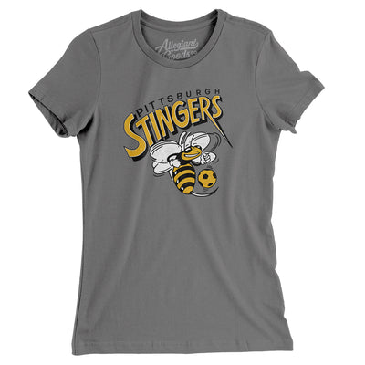 Pittsburgh Stingers Soccer Women's T-Shirt-Asphalt-Allegiant Goods Co. Vintage Sports Apparel