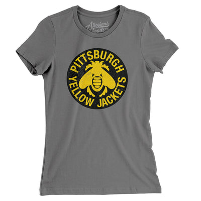 Pittsburgh Yellow Jacket Hockey Women's T-Shirt-Asphalt-Allegiant Goods Co. Vintage Sports Apparel