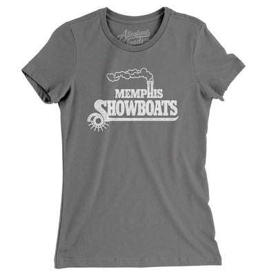 Memphis Showboats Football Women's T-Shirt-Asphalt-Allegiant Goods Co. Vintage Sports Apparel
