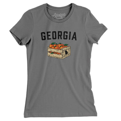 Georgia Peach Crate Women's T-Shirt-Asphalt-Allegiant Goods Co. Vintage Sports Apparel