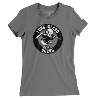 Long Island Ducks Hockey Women's T-Shirt-Asphalt-Allegiant Goods Co. Vintage Sports Apparel