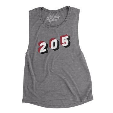 Birmingham & Tuscaloosa 205 Area Code Women's Flowey Scoopneck Muscle Tank-Allegiant Goods Co. Vintage Sports Apparel