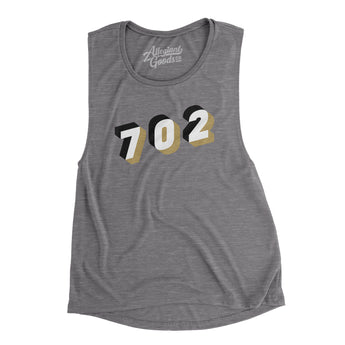 Las Vegas 702 Area Code Women's Flowey Scoopneck Muscle Tank-Allegiant Goods Co. Vintage Sports Apparel