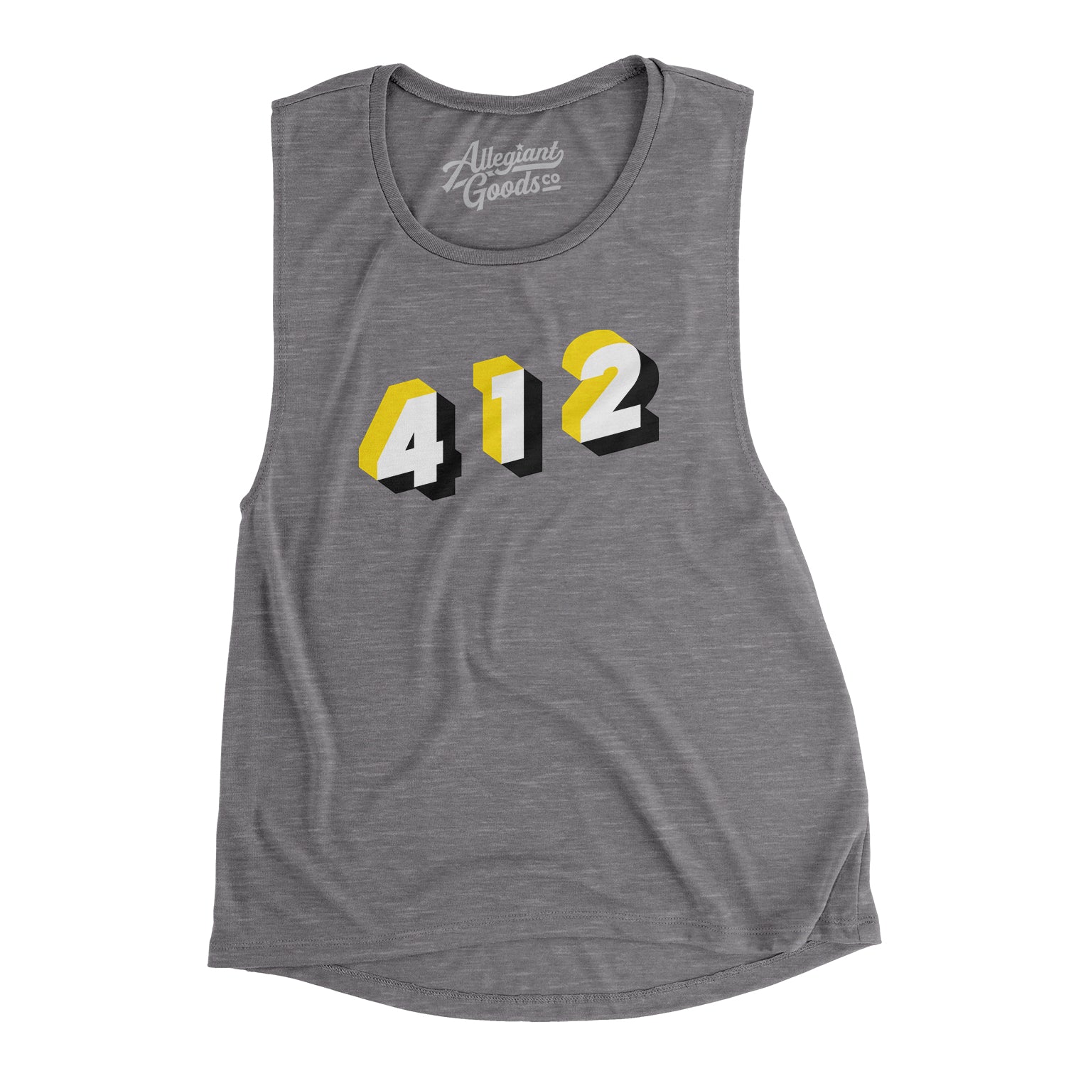 Pittsburgh 412 Area Code Women's Flowey Scoopneck Muscle Tank ...