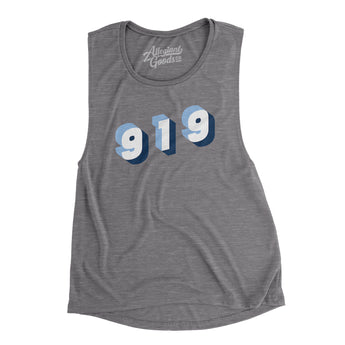Chapel Hill 919 Area Code Women's Flowey Scoopneck Muscle Tank-Allegiant Goods Co. Vintage Sports Apparel