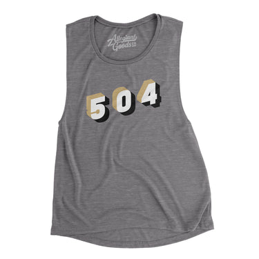 New Orleans 504 Area Code Women's Flowey Scoopneck Muscle Tank-Allegiant Goods Co. Vintage Sports Apparel
