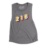 Cleveland 216 Area Code Women's Flowey Scoopneck Muscle Tank-Allegiant Goods Co. Vintage Sports Apparel