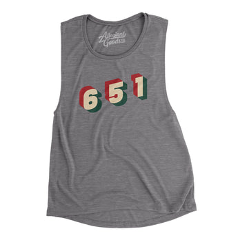 St. Paul 651 Area Code Women's Flowey Scoopneck Muscle Tank-Allegiant Goods Co. Vintage Sports Apparel
