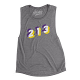 Los Angeles 213 Area Code Women's Flowey Scoopneck Muscle Tank-Allegiant Goods Co. Vintage Sports Apparel