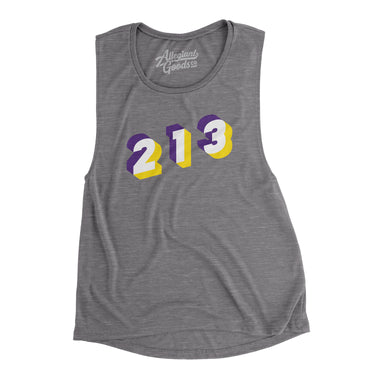 Los Angeles 213 Area Code Women's Flowey Scoopneck Muscle Tank-Allegiant Goods Co. Vintage Sports Apparel