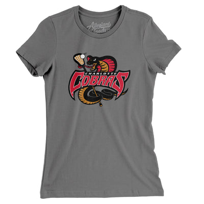 Charlotte Cobras Lacrosse Women's T-Shirt-Asphalt-Allegiant Goods Co. Vintage Sports Apparel