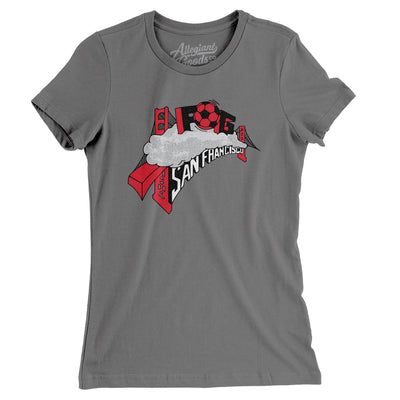 San Francisco Fog Soccer Women's T-Shirt-Asphalt-Allegiant Goods Co. Vintage Sports Apparel