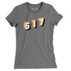 Boston 617 Area Code Women's T-Shirt-Asphalt-Allegiant Goods Co. Vintage Sports Apparel