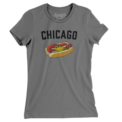 Chicago Style Hot Dog Women's T-Shirt-Asphalt-Allegiant Goods Co. Vintage Sports Apparel