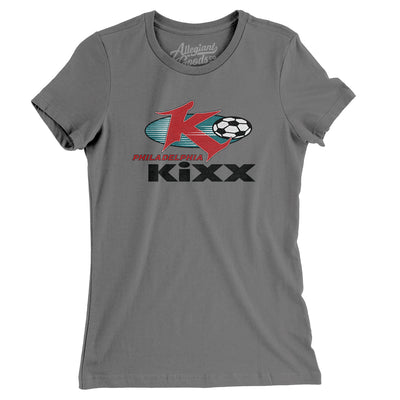 Philadelphia Kixx Defunct Soccer Women's T-Shirt-Asphalt-Allegiant Goods Co. Vintage Sports Apparel