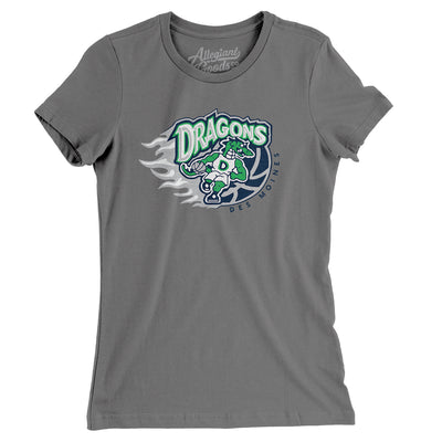 Des Moines Dragons Basketball Women's T-Shirt-Asphalt-Allegiant Goods Co. Vintage Sports Apparel