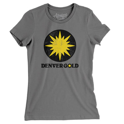 Denver Gold Football Women's T-Shirt-Asphalt-Allegiant Goods Co. Vintage Sports Apparel