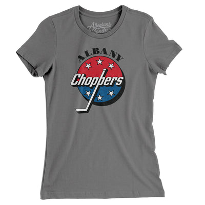 Albany Choppers Hockey Women's T-Shirt-Asphalt-Allegiant Goods Co. Vintage Sports Apparel