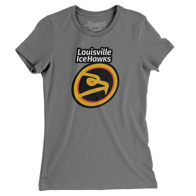 Louisville IceHawks Defunct Hockey Women's T-Shirt-Asphalt-Allegiant Goods Co. Vintage Sports Apparel