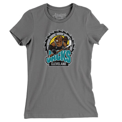 Cleveland Lumberjacks Hockey Women's T-Shirt-Asphalt-Allegiant Goods Co. Vintage Sports Apparel