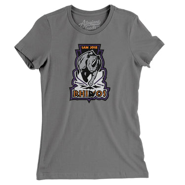 San Jose Rhinos Roller Hockey Women's T-Shirt-Allegiant Goods Co. Vintage Sports Apparel