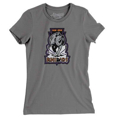 San Jose Rhinos Roller Hockey Women's T-Shirt-Asphalt-Allegiant Goods Co. Vintage Sports Apparel