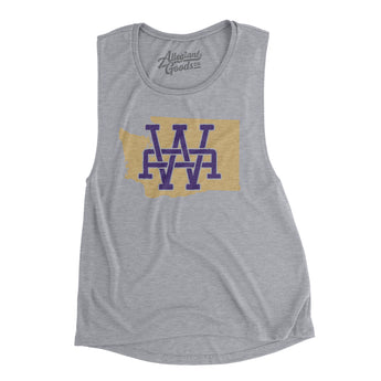 Washington Home State Women's Flowey Scoopneck Muscle Tank-Allegiant Goods Co. Vintage Sports Apparel