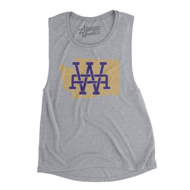 Washington Home State Women's Flowey Scoopneck Muscle Tank-Allegiant Goods Co. Vintage Sports Apparel