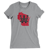Wisconsin Home State Women's T-Shirt-Athletic Heather-Allegiant Goods Co. Vintage Sports Apparel