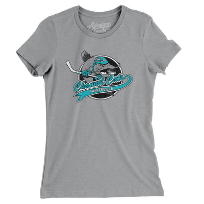 Huntsville Channel Cats Hockey Women's T-Shirt-Athletic Heather-Allegiant Goods Co. Vintage Sports Apparel