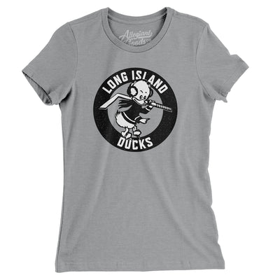 Long Island Ducks Hockey Women's T-Shirt-Athletic Heather-Allegiant Goods Co. Vintage Sports Apparel
