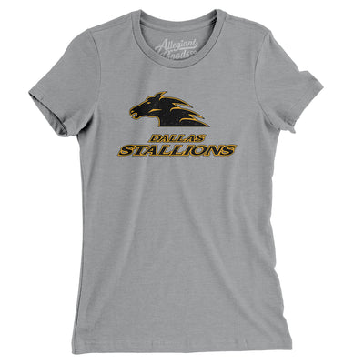 Dallas Stallions Roller Hockey Women's T-Shirt-Athletic Heather-Allegiant Goods Co. Vintage Sports Apparel