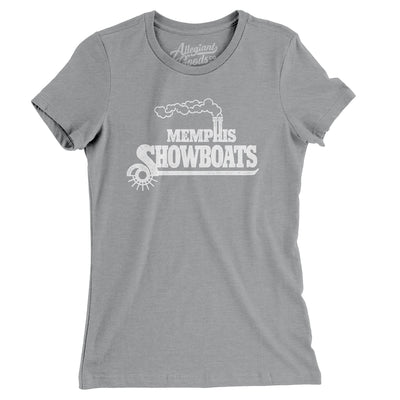 Memphis Showboats Football Women's T-Shirt-Athletic Heather-Allegiant Goods Co. Vintage Sports Apparel