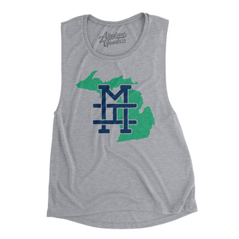 Michigan Home State Women's Flowey Scoopneck Muscle Tank-Allegiant Goods Co. Vintage Sports Apparel