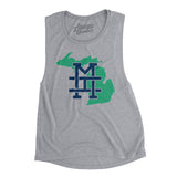 Michigan Home State Women's Flowey Scoopneck Muscle Tank-Athletic Heather-Allegiant Goods Co. Vintage Sports Apparel