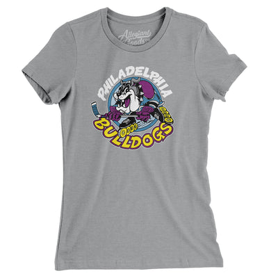 Philadelphia Bulldogs Roller Hockey Women's T-Shirt-Athletic Heather-Allegiant Goods Co. Vintage Sports Apparel