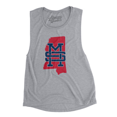 Mississippi Home State Women's Flowey Scoopneck Muscle Tank-Allegiant Goods Co. Vintage Sports Apparel