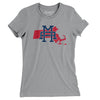 Massachusetts Home State Women's T-Shirt-Athletic Heather-Allegiant Goods Co. Vintage Sports Apparel