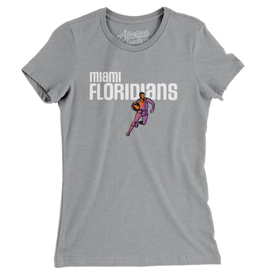 Miami Floridians Basketball Women's T-Shirt-Athletic Heather-Allegiant Goods Co. Vintage Sports Apparel