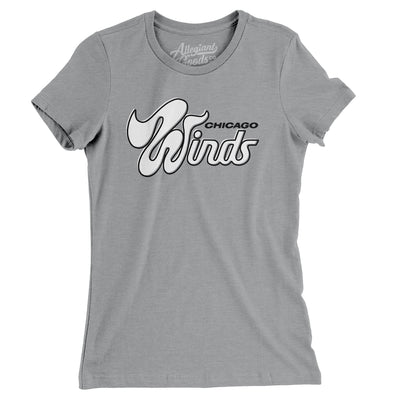 Chicago Winds Football Women's T-Shirt-Athletic Heather-Allegiant Goods Co. Vintage Sports Apparel
