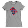 Washington D.C. Home State Monogram Map Women's T-Shirt-Athletic Heather-Allegiant Goods Co. Vintage Sports Apparel