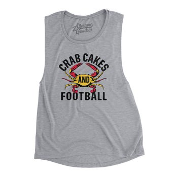 Crab Cakes and Football Women's Flowey Scoopneck Muscle Tank-Allegiant Goods Co. Vintage Sports Apparel